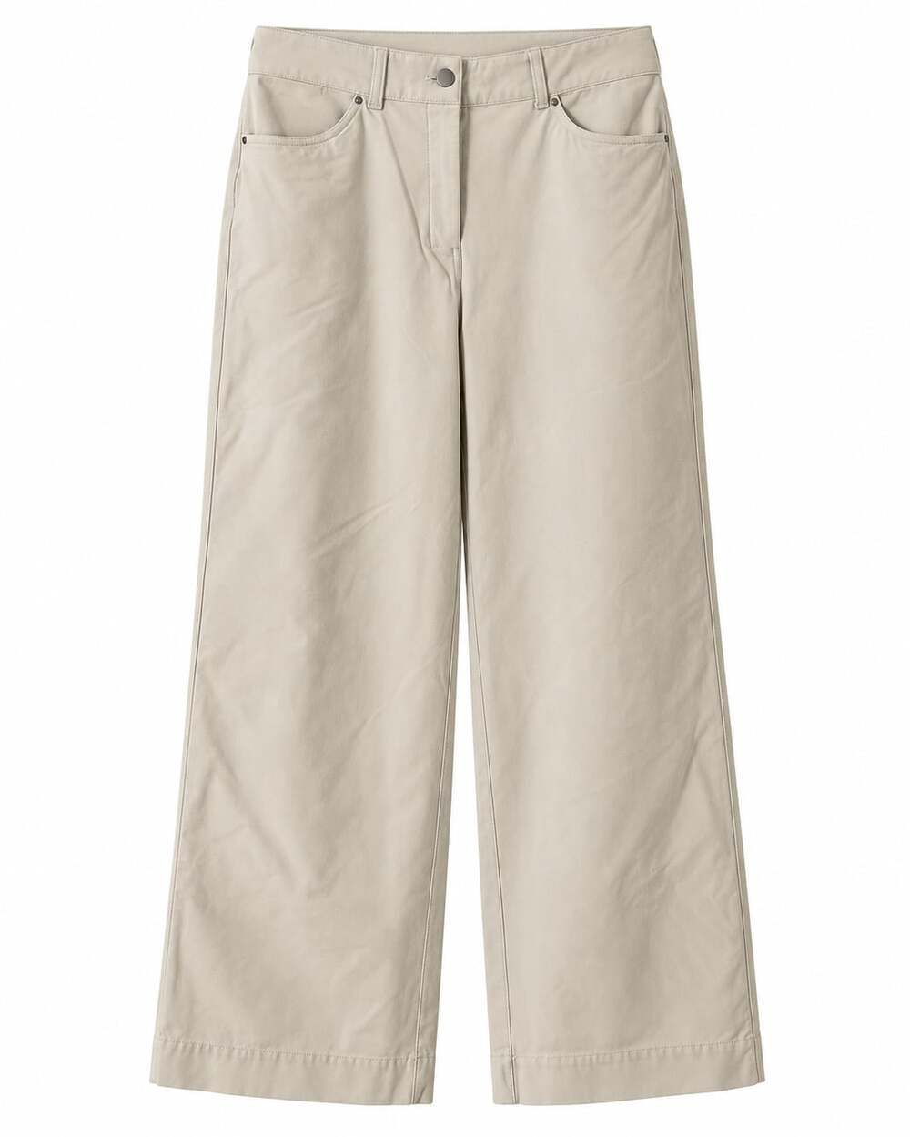 Lululemon Wide Leg Pants High Rise Beige Cream Casual Trousers- 4
